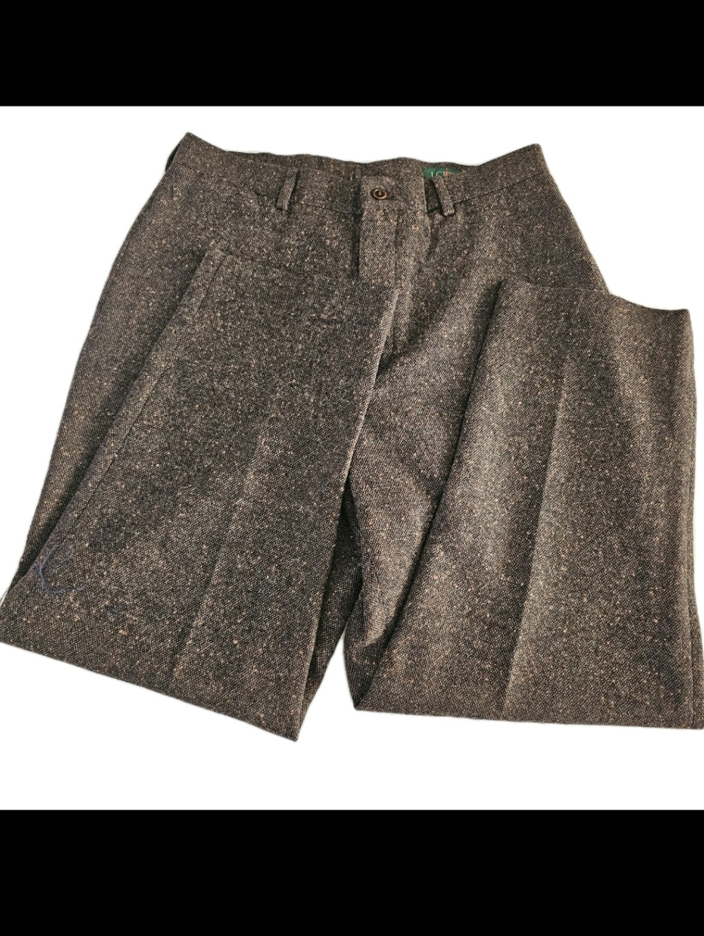 J CREW Wool Fall Career Office Work Sz 34 High-rise Straight Lined Brown Pants - Picture 3 of 11